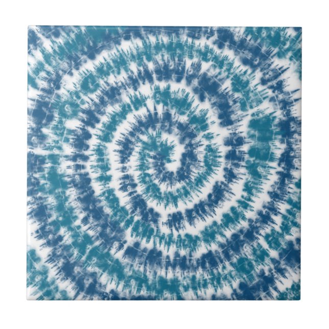 Azulejo Retro moderno verde azulado y blanco (Frente)