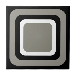 Azulejo Retro Negro Blanco Gris