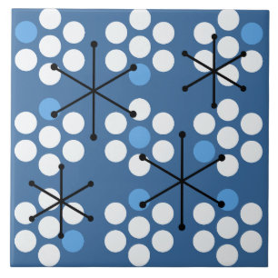 Azulejo Retro Punto MCM del siglo Medio Azul