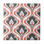 Azulejo Retro Rojos Naranja Negro Patrón Tile decorativo<br><div class="desc">Baldosas de cerámica decorativas modernas en naranja rojo,  negro y blanco,  patrón abstracto retro vintage para proyectos de bricolaje en casa como baldosas de acento,  salpicaduras de cocina,  paredes e incrustaciones de ducha en el baño,  rodeos de chimenea y azulejos enmarcados.</div>