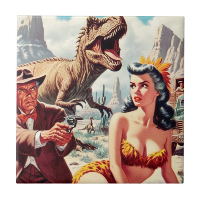 Azulejo Retro Sci-Fi Pin Up (Frente)