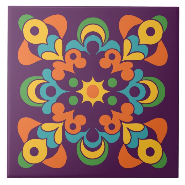 Azulejo Retro Sunburst Flare (Frente)