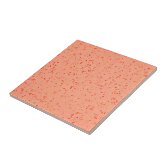 Azulejo Retro Terrazzo Living Coral Elegante Patrón (Lado)