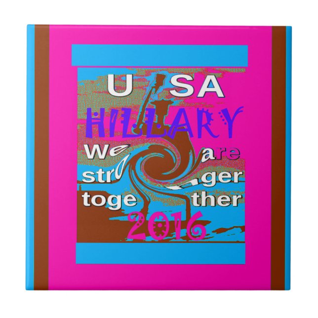 Azulejo Retro USA Stronger Together Resumen Imprimir arte (Frente)