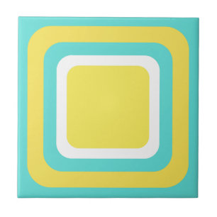 Azulejo Retro Verde Azul Amarillo Blanco