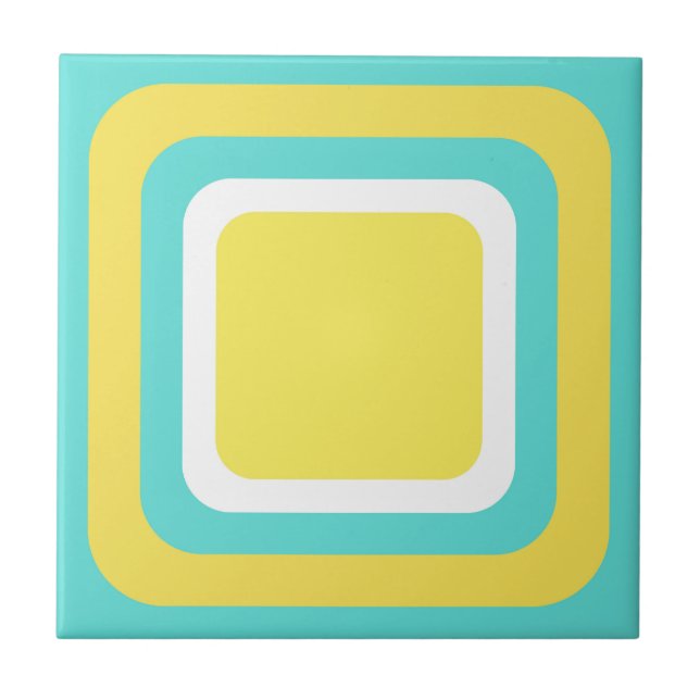 Azulejo Retro Verde Azul Amarillo Blanco (Frente)