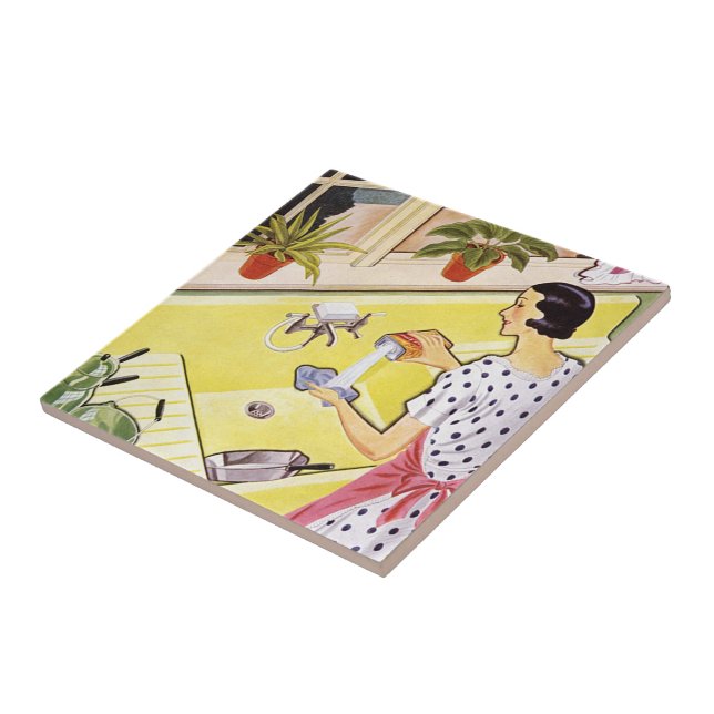 Azulejo retro vintage Kitchen lady (Lado)