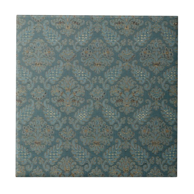 Azulejo retrogrupo de textura de patrón textil medieval (Frente)