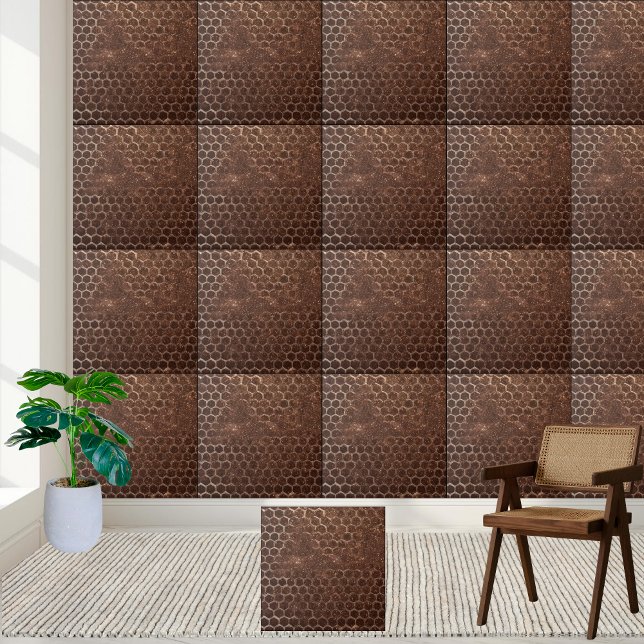 Azulejo Revestimiento de fondo en el suelo Purpurina simil (Walnut Brown Stone-like Glitter Floor Backsplash Ceramic Tile)