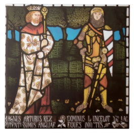 Azulejo Rey Arturo y Sir Lancelot por William Morris