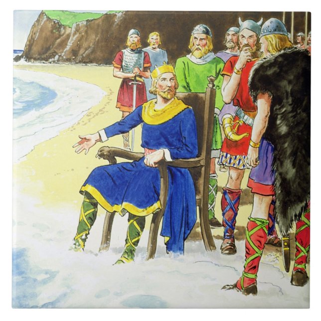 Azulejo Rey Canute (c.995-1035) de 'píos en el pasado (Frente)
