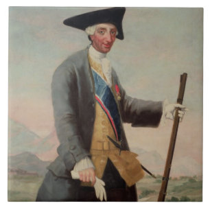 Azulejo Rey Charles III (1716-88) como Huntsman, 1786/88