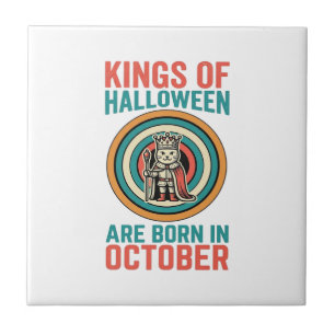 Azulejo Reyes De Halloween Cumpleaños De Octubre Camiseta