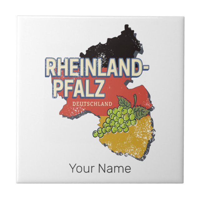 Azulejo Rhineland-Palatinate Alemania RLP (Frente)