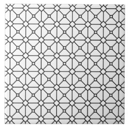 Azulejo Rhombus del patrón moderno Boho blanco y negro