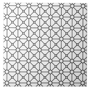 Azulejo Rhombus del patrón moderno Boho blanco y negro