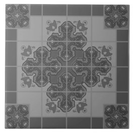 Azulejo Rhombus del patrón moderno Boho blanco y negro
