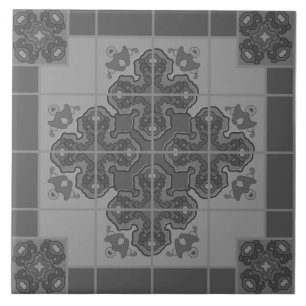Azulejo Rhombus del patrón moderno Boho blanco y negro