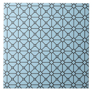 Azulejo Rhombus del patrón moderno Boho negro y azul