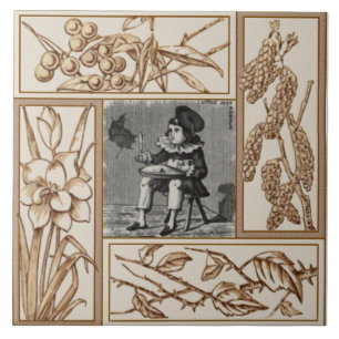 Azulejo Rhyme de guardería de Jack Horner, victoriano rep