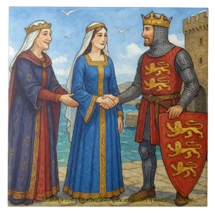 Azulejo Ricardo Corazón de León y Berengaria de Navarra