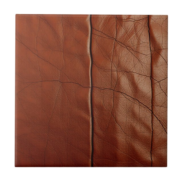 Azulejo Rich Brown Leather Texture Pattern (Frente)