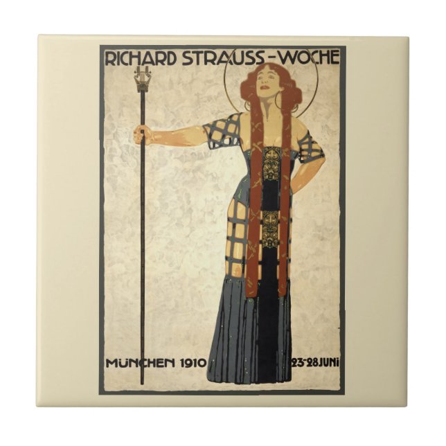 Azulejo Richard Strauss-Woche, de estilo Art Nouveau vinta (Frente)