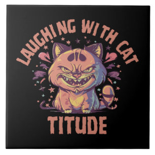 Azulejo Riendo con actitud de gato