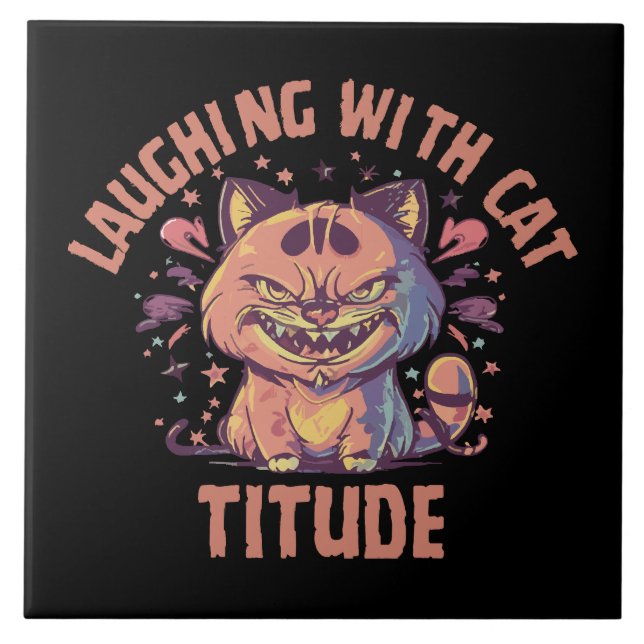 Azulejo Riendo con actitud de gato (Frente)