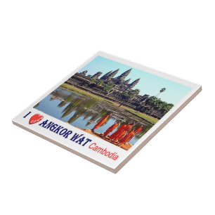 Azulejo Rif. KH Cambodia, Angkor Wat, I Love,