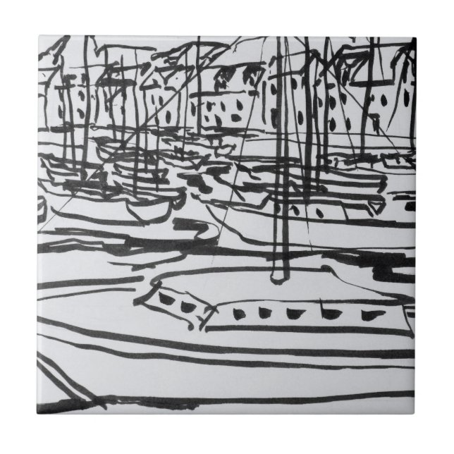 Azulejo Río La Vilaine| La Roche-Bernard, Bretaña (Frente)