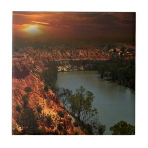 Azulejo Río Murray Australia Sunset, mosaico cerámico