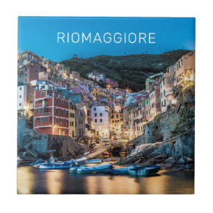 Azulejo Riomaggiore Cinque Terre La Spezia Italia Panorama