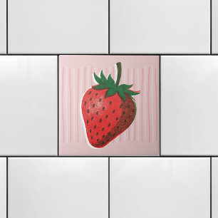 Azulejo Risógrafo Rosa Bonito Fresa y Rayas