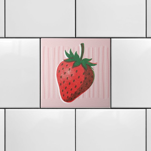 Azulejo Risógrafo Rosa Bonito Fresa y Rayas  (Subido por el creador)