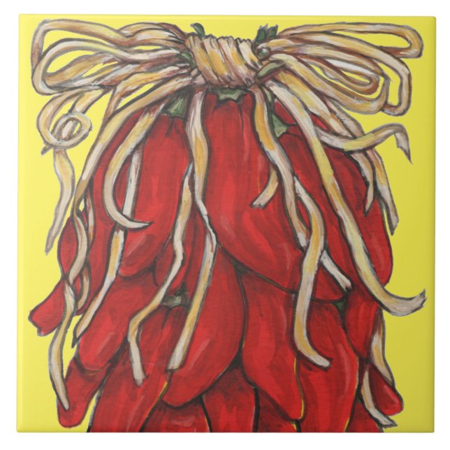 Azulejo Ristra Top House del suroeste de Chile Rojo # Amar (Frente)