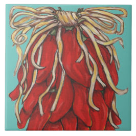 Azulejo Ristra Top House del suroeste de Chile Rojo # Turq