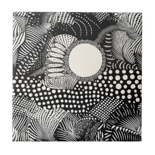Azulejo Ritmo en negro y blanco – Monocromo abstracto