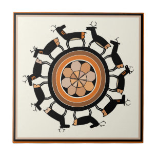 Azulejo Ritual de venado tribal Mimbres