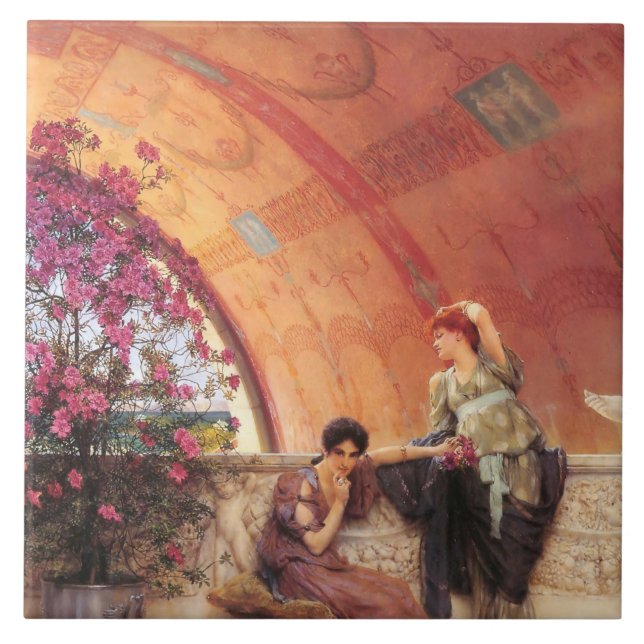 Azulejo Rivales femeninos (por Sir Lawrence Alma-Tadema) (Frente)