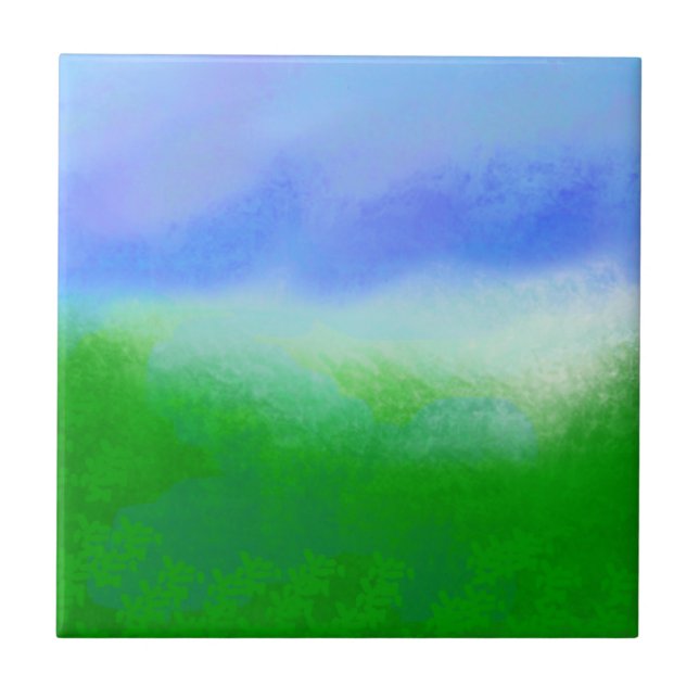 Azulejo RMdesignflo55 CUTE CIELO AZUL VERDE (Frente)