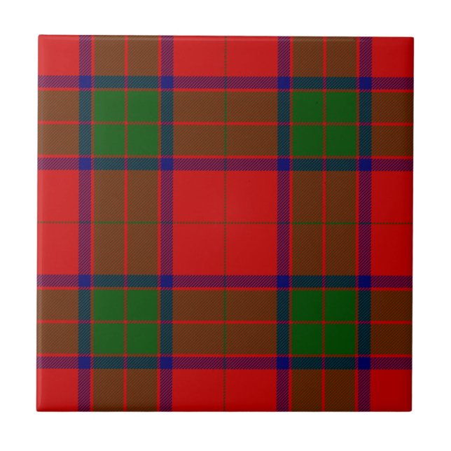 Azulejo Robertson tartan platillo rojo (Frente)