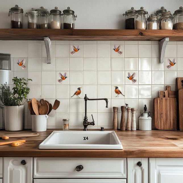 Azulejo Robin estadounidense en vuelo (Subido por el creador)