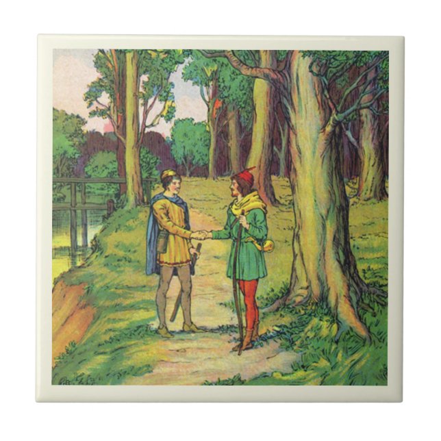 Azulejo Robin Hood y Little John  (Frente)