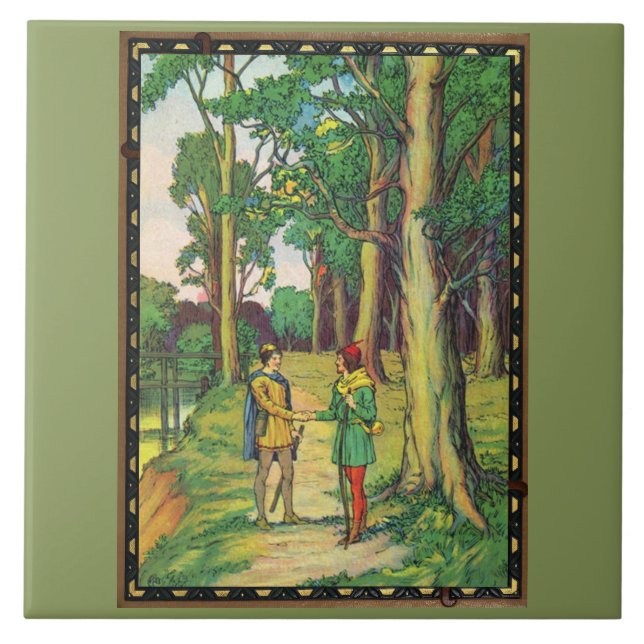 Azulejo Robin Hood y Little John (Frente)