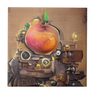 Azulejo Robot mango head steampunk arte digital