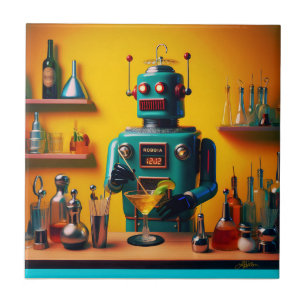 Azulejo Robot Retro Futurista ROBIA 12J2 Mixólogo