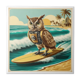 Azulejo Robots vintage navegando en la playa