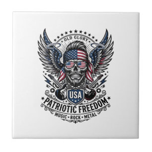 Azulejo Rociero de bandana patriótica Old Glory Música Roc