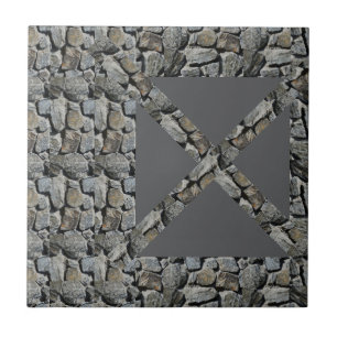 Azulejo Rock de mosaico cerámico gris